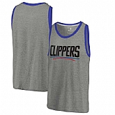 LA Clippers Fanatics Branded Wordmark Tri-Blend Tank Top - Heathered Gray